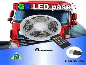 Dekorace pásek RGB 60 LED/ 2m 12/24V - s funkcí barevné hudby