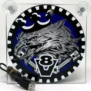 Světelný LED box USB – Eagle king of the road - modrý