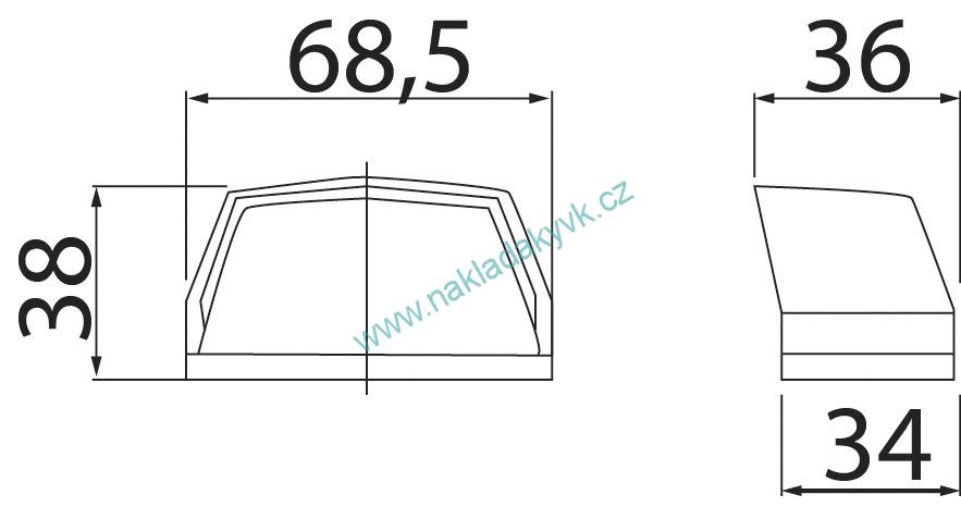 Osvětlení SPZ 12/24V černé - LED