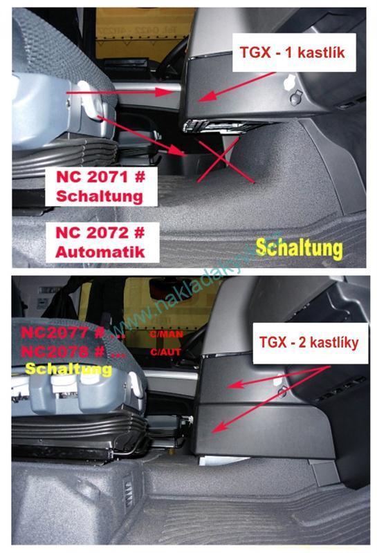 Koberce koženka hladké MAN TGX od2017 automat 1 kaslík - sada