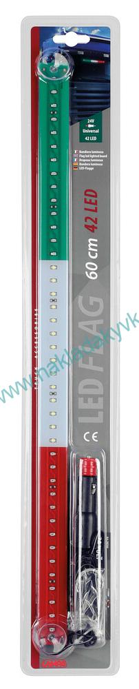 Světlo dekor 42LED 24V 60cm - zeleno/bílo/červené + přísavky