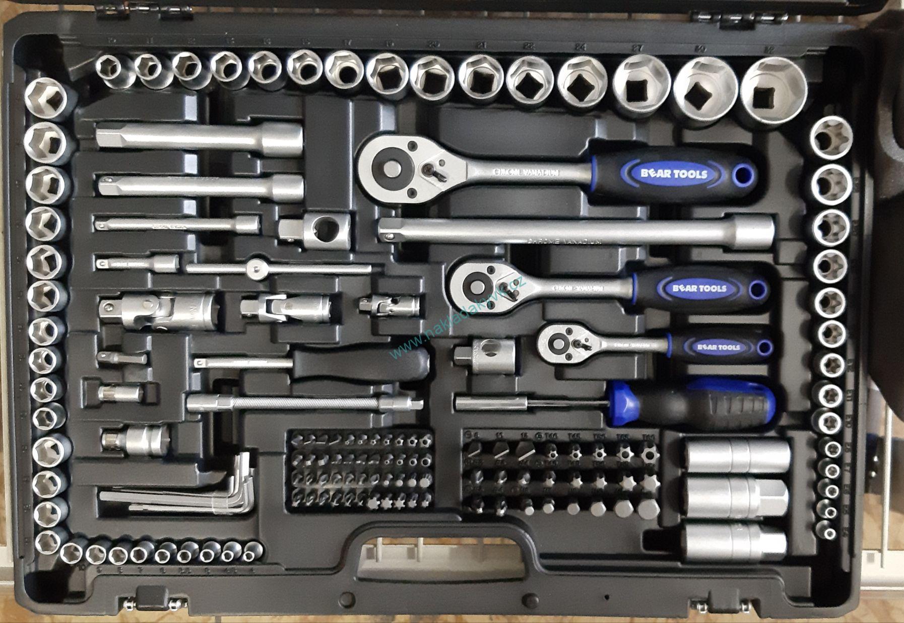 Gola sada BearTools 1/4",3/8",1/2" 218 dílů