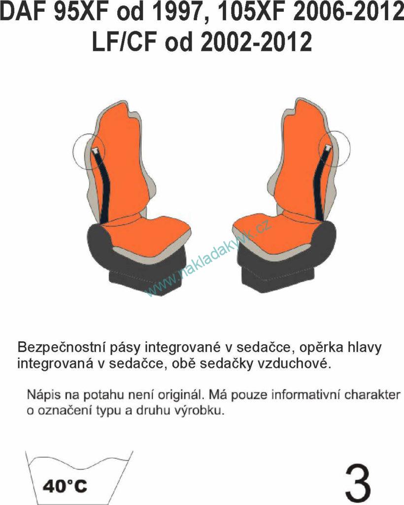Potahy sedaček č.3 TRUCK DAF - manšestr