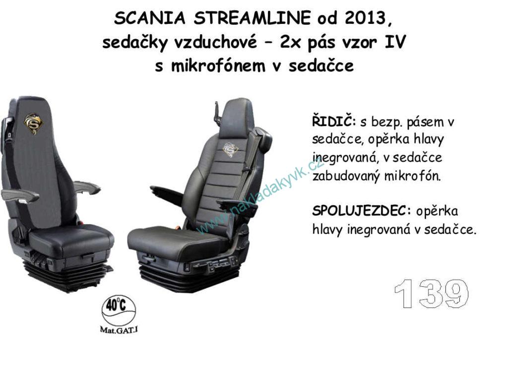 Potahy sedaček č.139 TRUCK SCANIA - manšestr