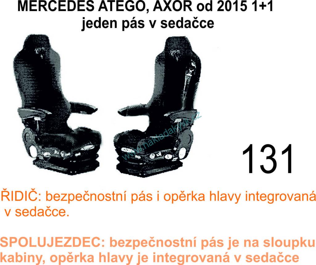 Potahy sedaček č.131 TRUCK MERCEDES Atego, Axor od 2015  - manšestr