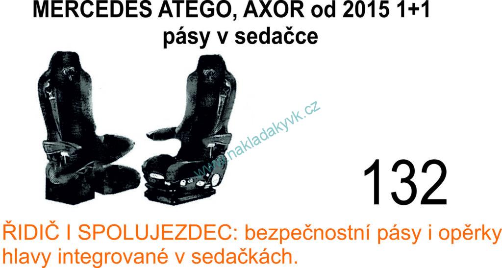 Potahy sedaček č.132 TRUCK MERCEDES Atego, Axor od 2015 - manšestr