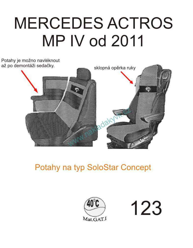 Potahy sedaček č.123 TRUCK MERCEDES Solostár - manšestr