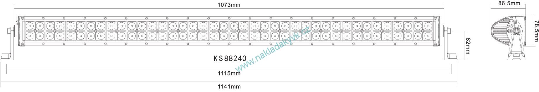 Světlo pracovní LED 240W 12/24V 1060mm 20400lm