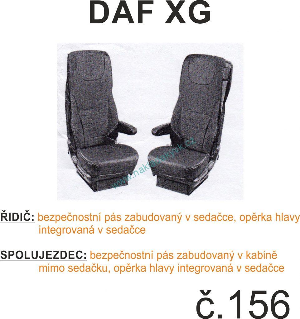 Potahy sedaček č.156 TRUCK DAF XF, XG od 2022 - manšestr
