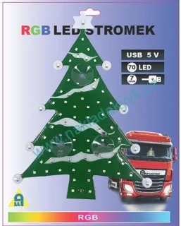 Dekorace LED RGB vánoční stromek - do USB