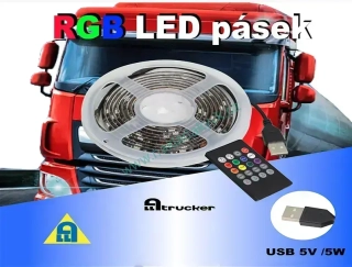 Dekorace pásek RGB 60 LED/ 2m 12/24V - s funkcí barevné hudby
